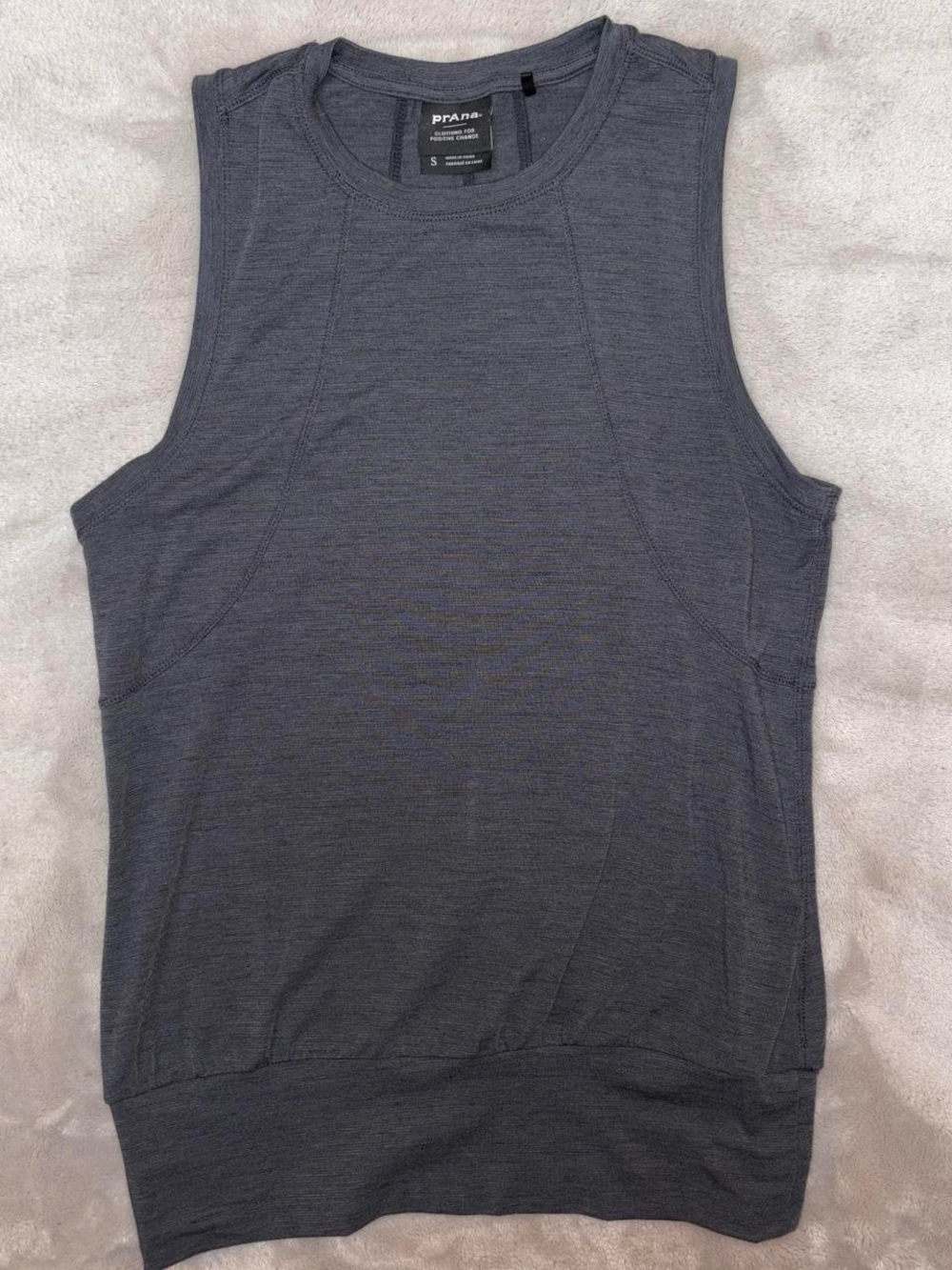 PrAna Women’s Grey Cinched Waistband Grey Boho Outdoor Tank Top Size S